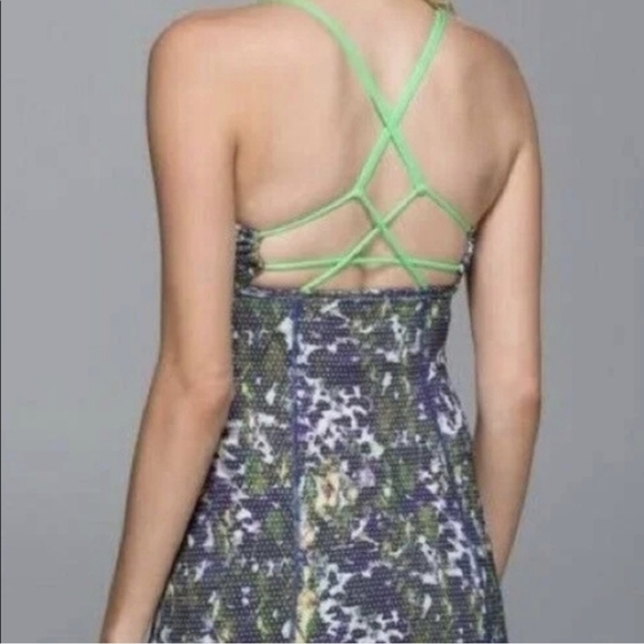 Lululemon Women's Dancing Warrior Floral Dot Neon Green Straps size 4 - Picture 1 of 6